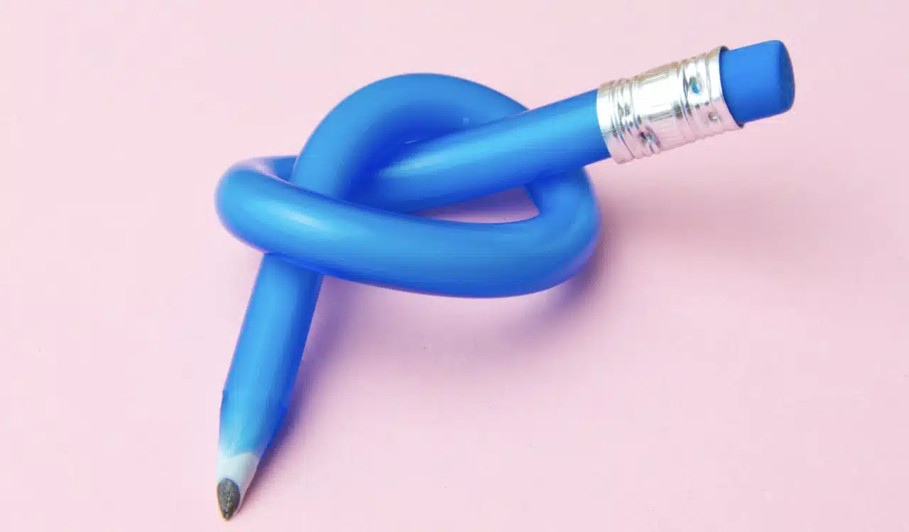 Flexible Blue Pencil Tied in a Knot Flexible Blue Pencil Tied in a Knot