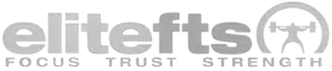 EliteFTS Logo with Weightlifter Icon and Motto EliteFTS logo with stylized text and a weightlifter icon, featuring the words "Focus Trust Strength"