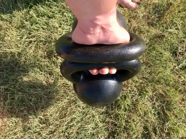 Barefoot Kettlebell Grip Training on Grass