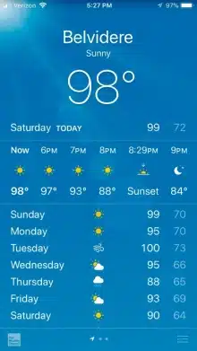 Belvidere Weather Forecast Hot and Sunny Week Ahead