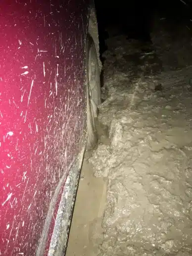 Car stuck in the mud