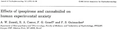 Effects of Ipsapirone and Cannabidiol on Human Experimental Anxiety