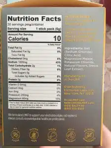 LMNT Electrolyte Drink Mix Nutrition Facts and Ingredients