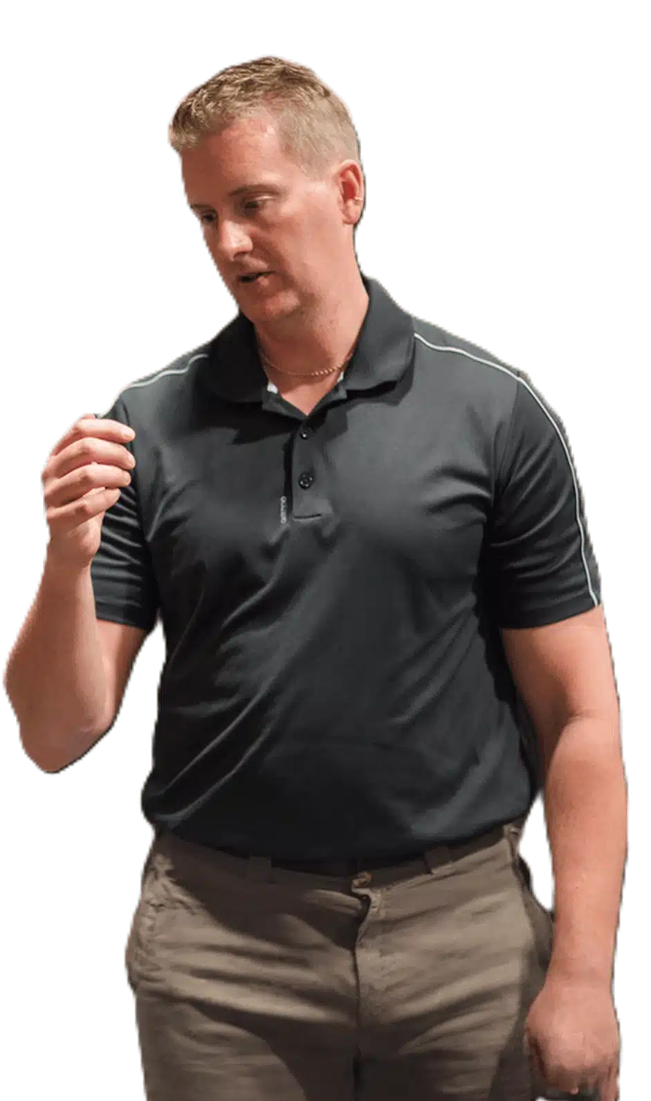 Dr Mike T Nelson Looking at his right hand