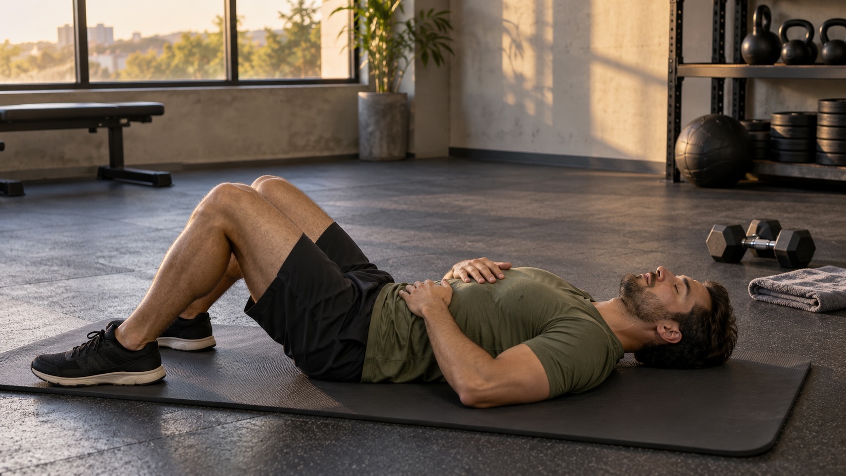Slow breathing after a workout Slow breathing after a workout